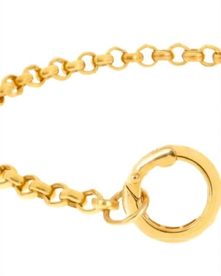 Detailaufnahme: runde Glieder und Matrosenverschluss (Ghofl-e Malavāni) aus 18k Gold