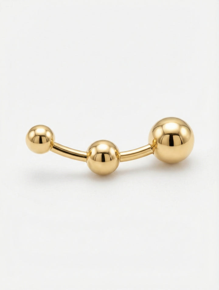 Kundenbestellung: Ohrstecker Gelbgold 18k – Drei Kugeln