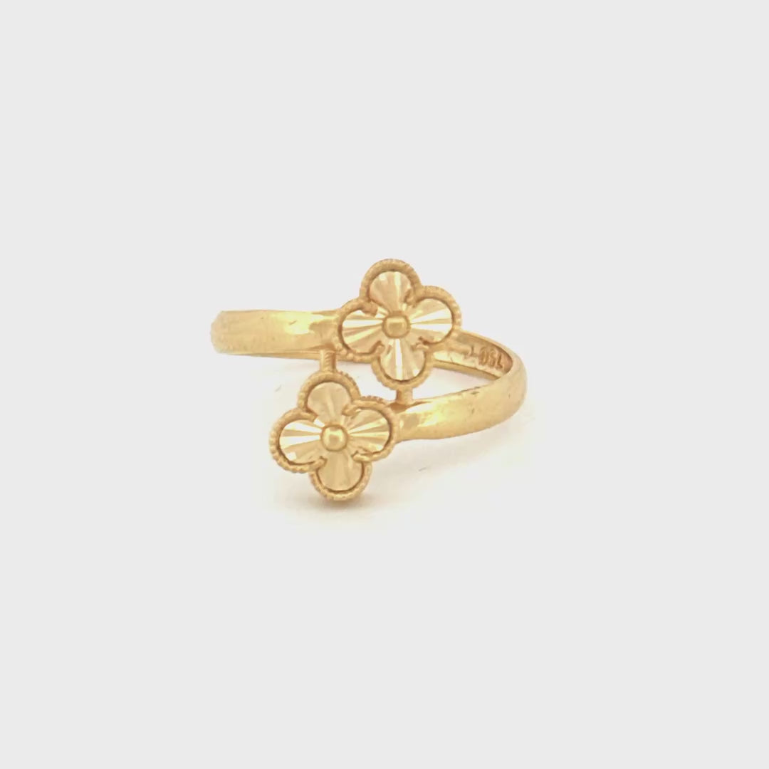 Ring Gelbgold 18k - Do Gol-e Kuchak (Zwei kleine Blüten)