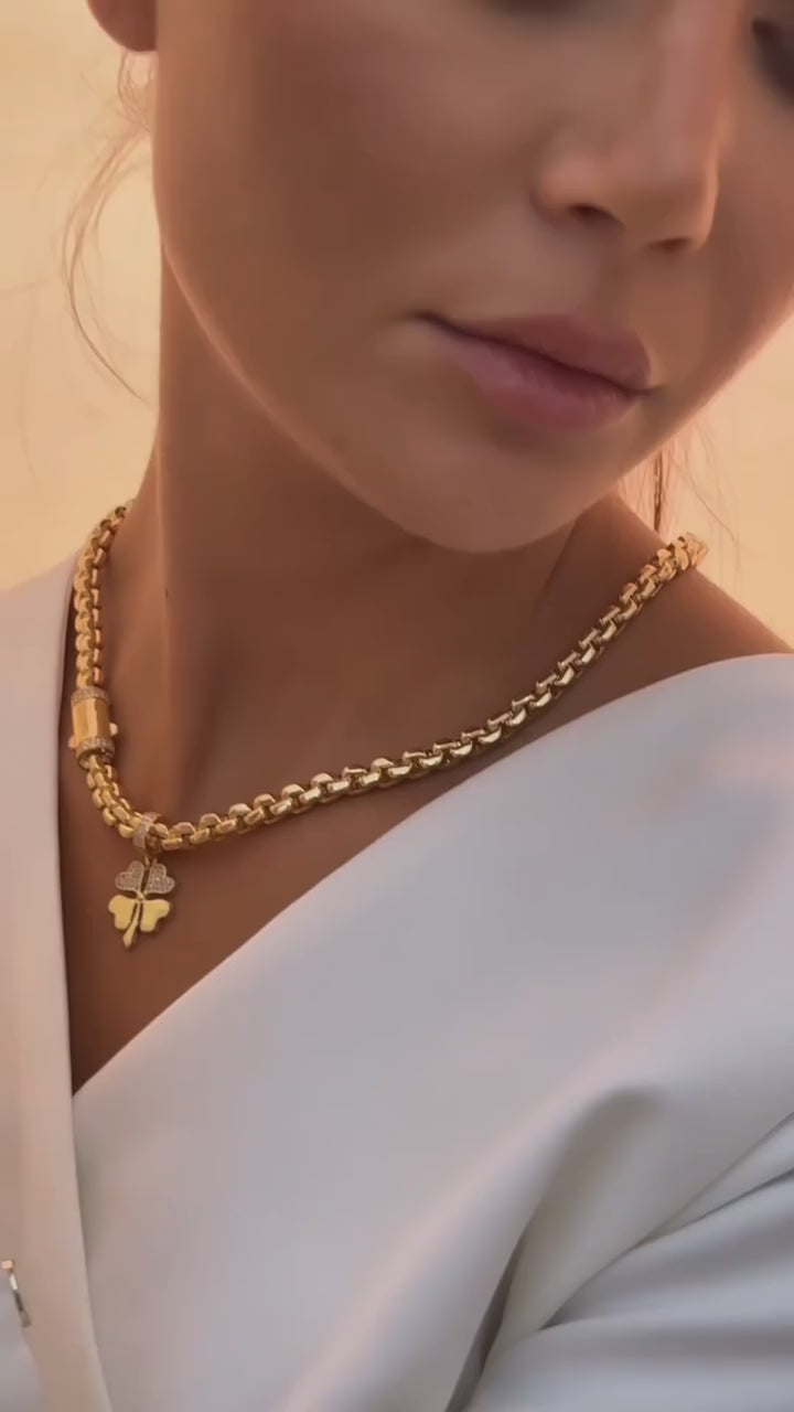 Ensemble Gelbgold 18k – Shabdar (Kleeblatt)